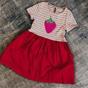 Mini Boden Dress with Flip Sequin Strawberry